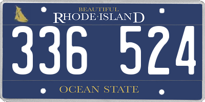 RI license plate 336524