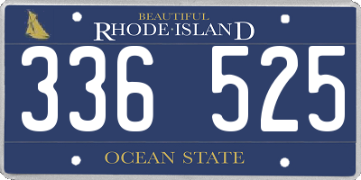 RI license plate 336525