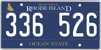 RI license plate 336526