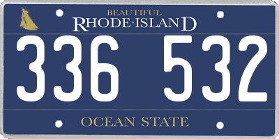 RI license plate 336532