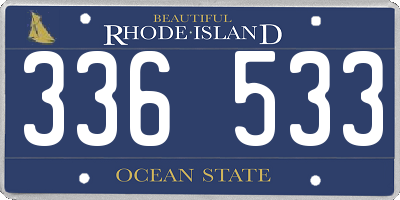 RI license plate 336533