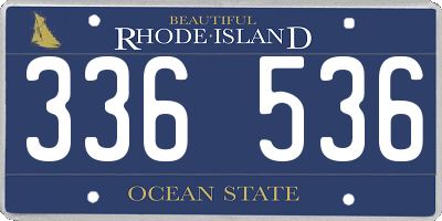 RI license plate 336536