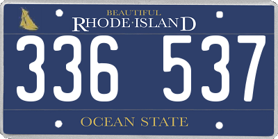 RI license plate 336537