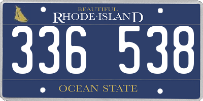 RI license plate 336538