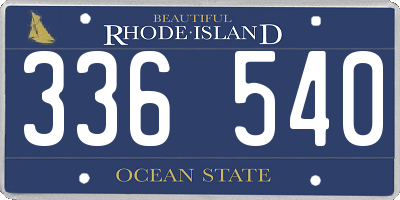 RI license plate 336540