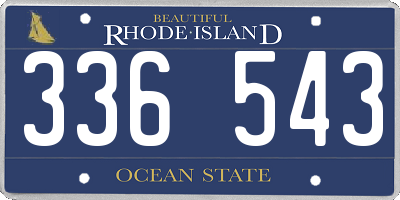 RI license plate 336543