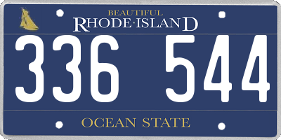 RI license plate 336544