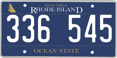 RI license plate 336545