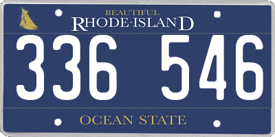 RI license plate 336546