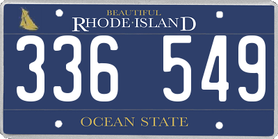 RI license plate 336549