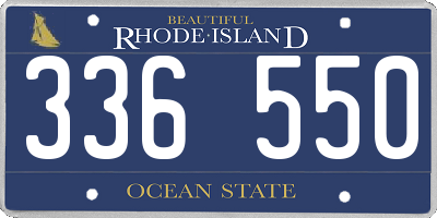 RI license plate 336550