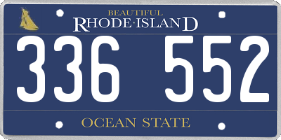 RI license plate 336552