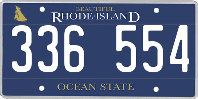 RI license plate 336554