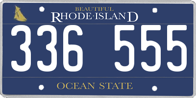 RI license plate 336555