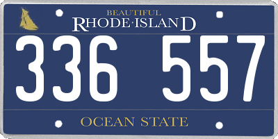 RI license plate 336557