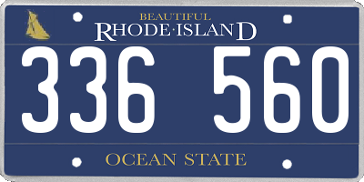 RI license plate 336560
