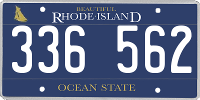 RI license plate 336562
