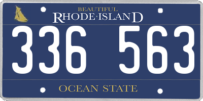 RI license plate 336563