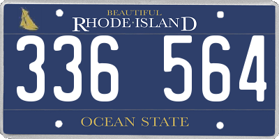 RI license plate 336564