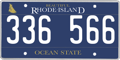 RI license plate 336566