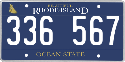 RI license plate 336567