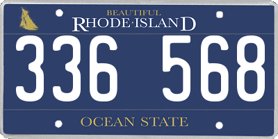 RI license plate 336568
