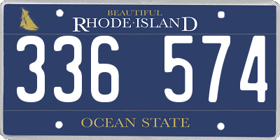 RI license plate 336574