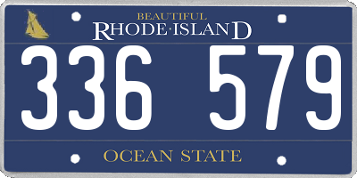 RI license plate 336579