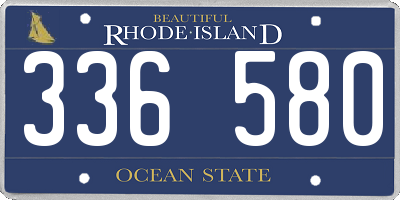 RI license plate 336580