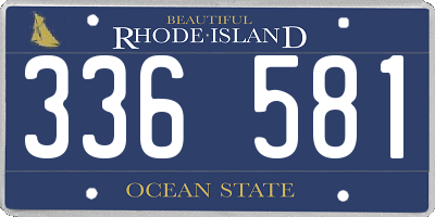 RI license plate 336581