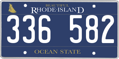 RI license plate 336582