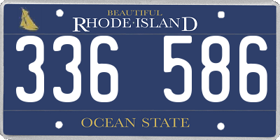 RI license plate 336586