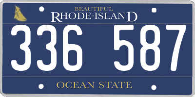 RI license plate 336587