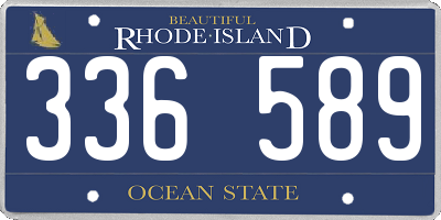 RI license plate 336589