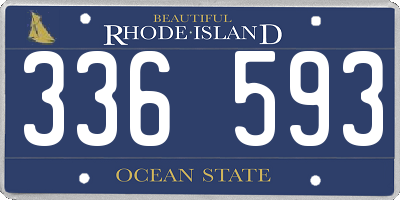 RI license plate 336593