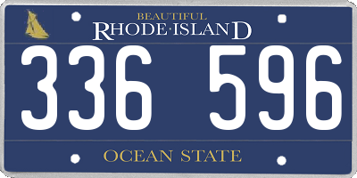 RI license plate 336596