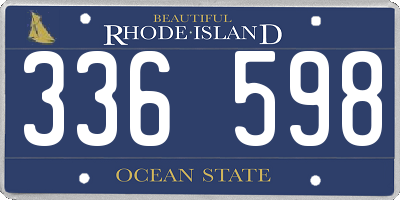 RI license plate 336598