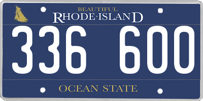 RI license plate 336600