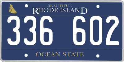 RI license plate 336602