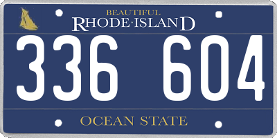 RI license plate 336604