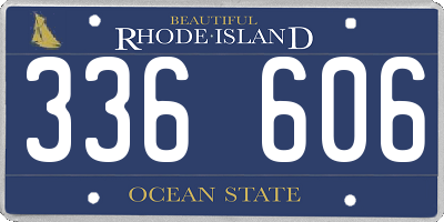 RI license plate 336606