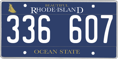 RI license plate 336607