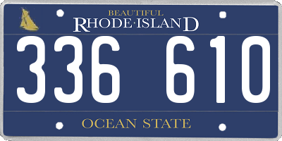 RI license plate 336610