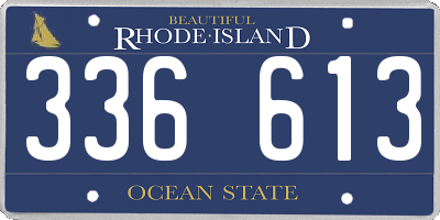 RI license plate 336613