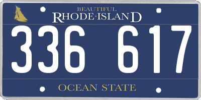 RI license plate 336617