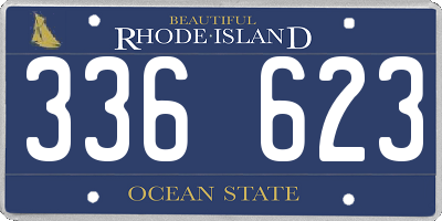 RI license plate 336623