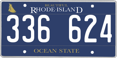 RI license plate 336624