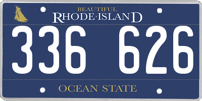 RI license plate 336626