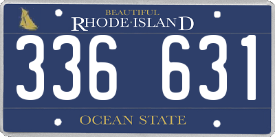 RI license plate 336631