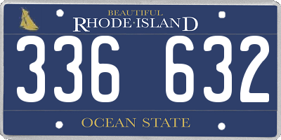 RI license plate 336632